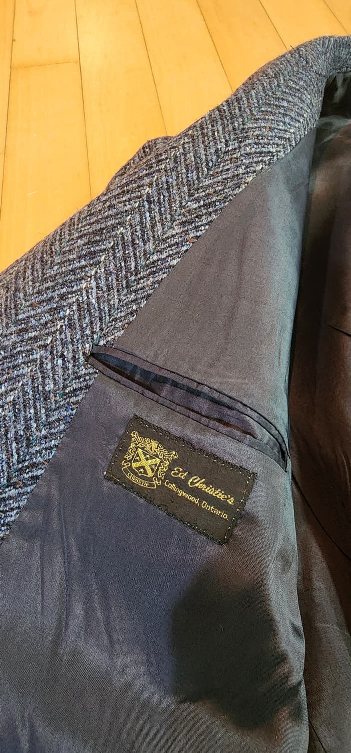 (빅사이즈)네이비 헤링본 트위드 모직자켓 3XL 상품이미지9