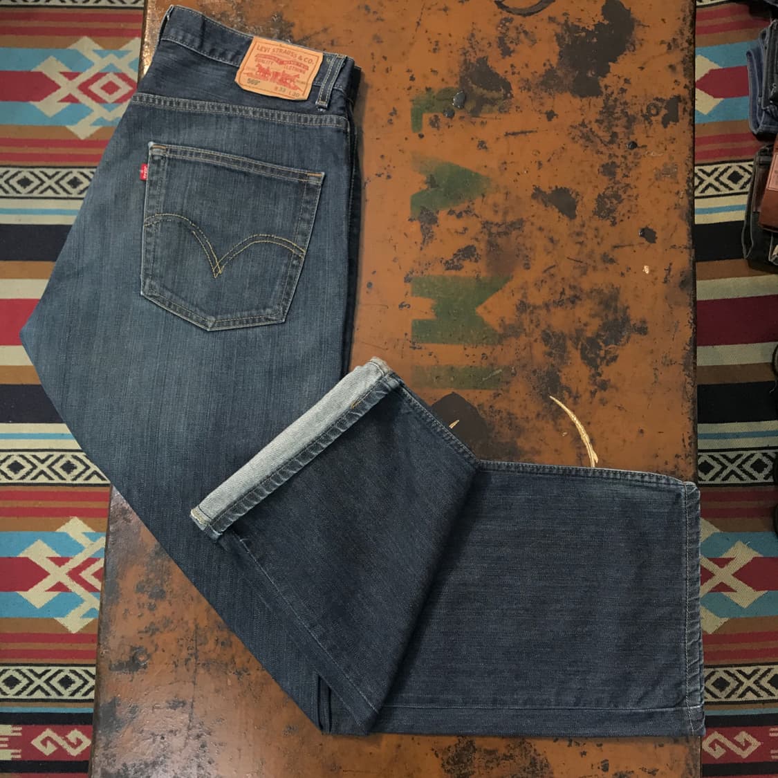 리바이스 569 다크 인디고 워시드 데님 팬츠 허리 34 35 상품이미지2
