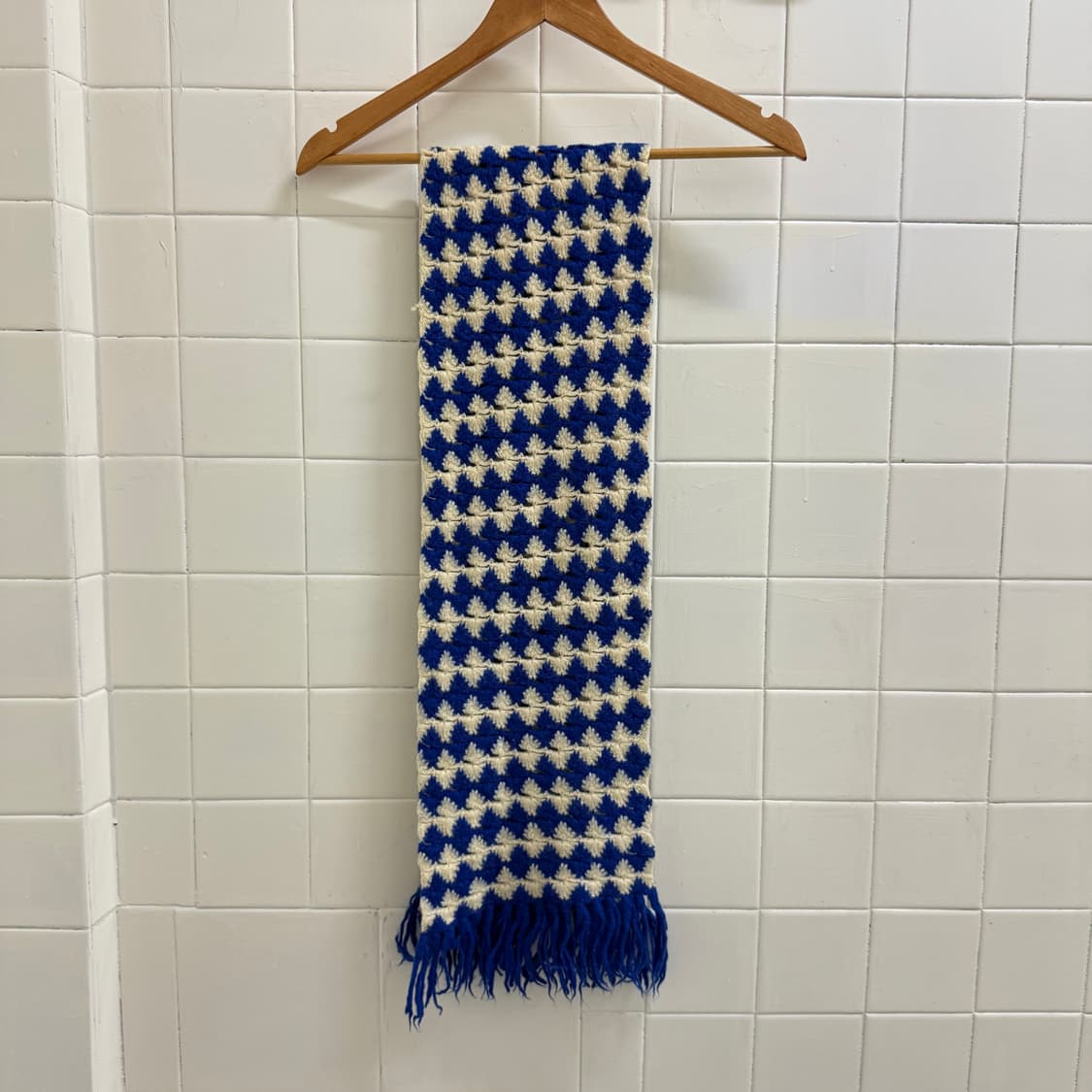 빈티지 울 머플러 블루 상품이미지4