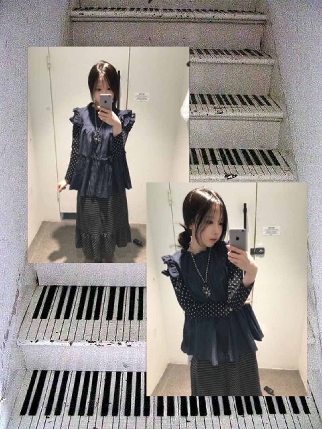 빈티지 차콜 패턴 코디세트  상품이미지1