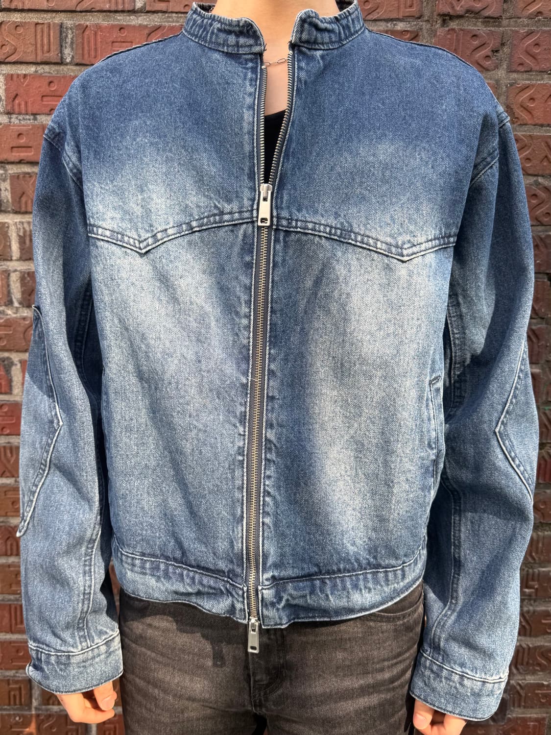 EMAR 스탠드넥 데님 집업 자켓 상품이미지4