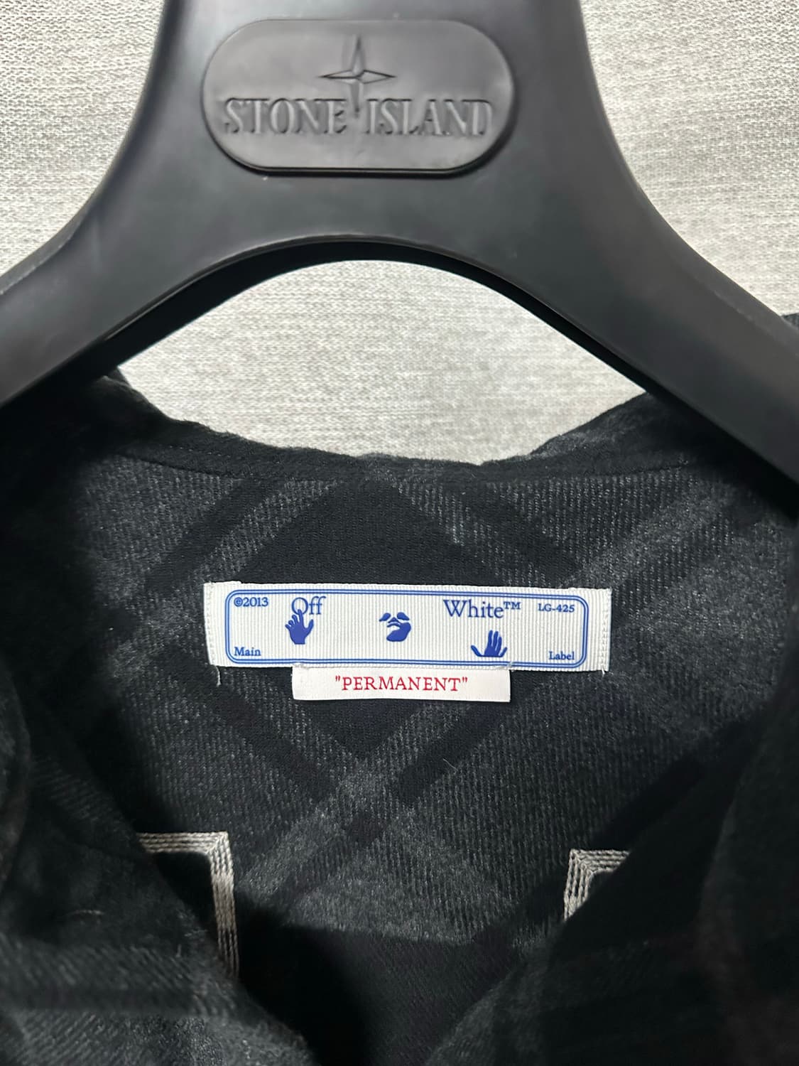오프화이트 플란넬 자수 로고 후드셔츠 (XL)  상품이미지5