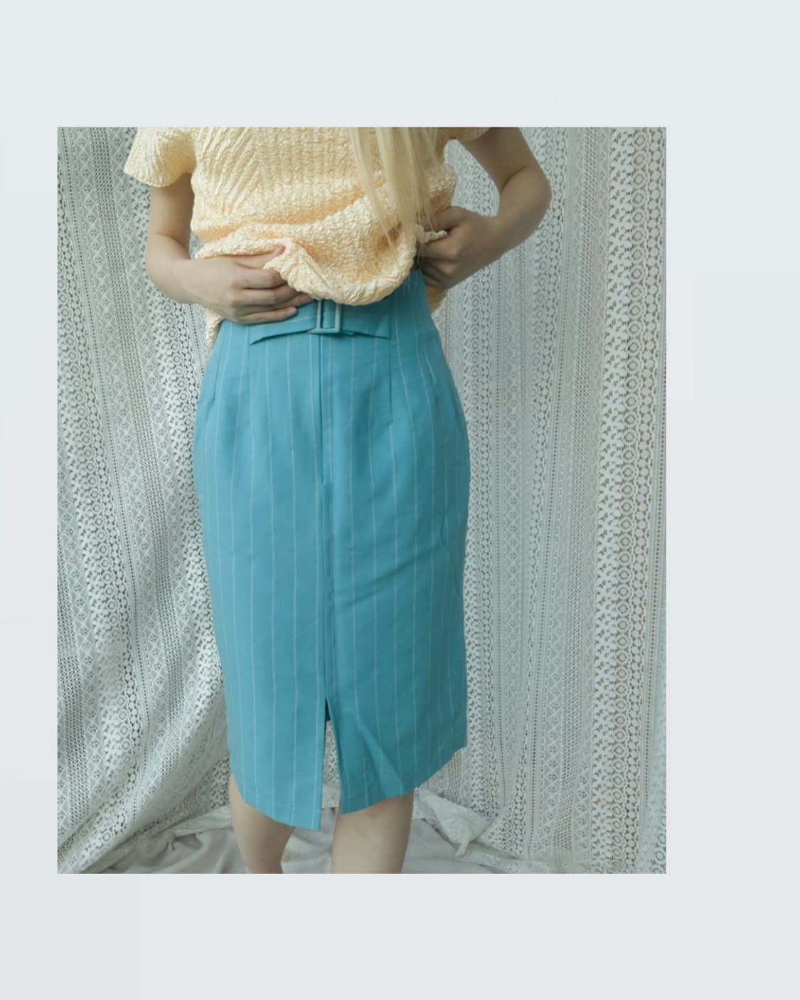 Sky Blue Pencil Skirt 연하늘 펜슬 스커트 상품이미지2