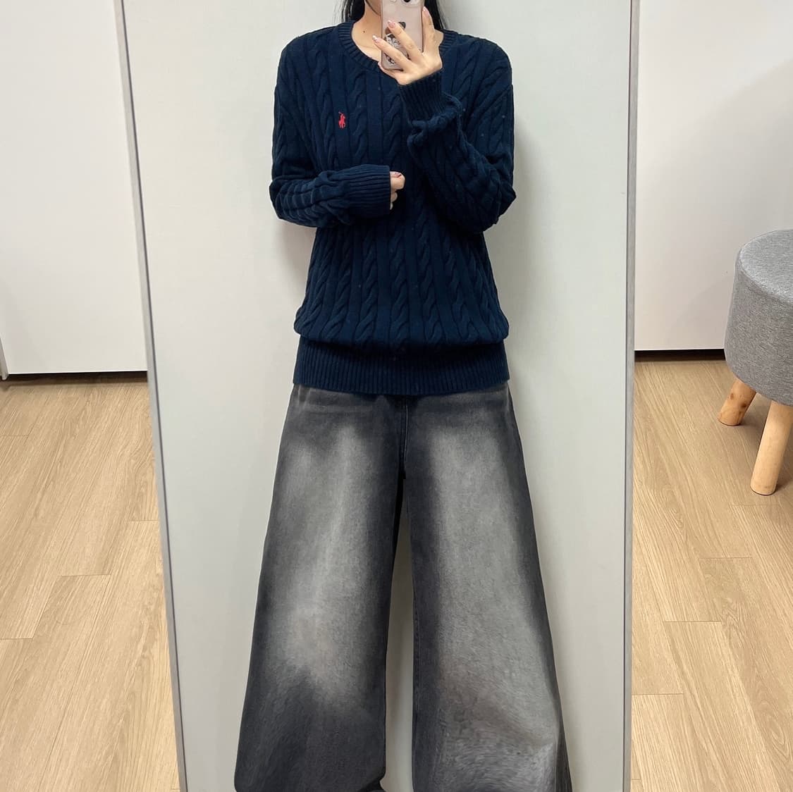 폴로 랄프로렌 신형 네이비 케이블 니트 코튼 스웨터 상품이미지1