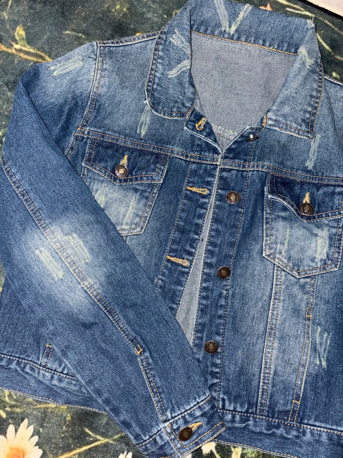 빈티지 슬림핏 크롭 데님자켓 상품이미지3