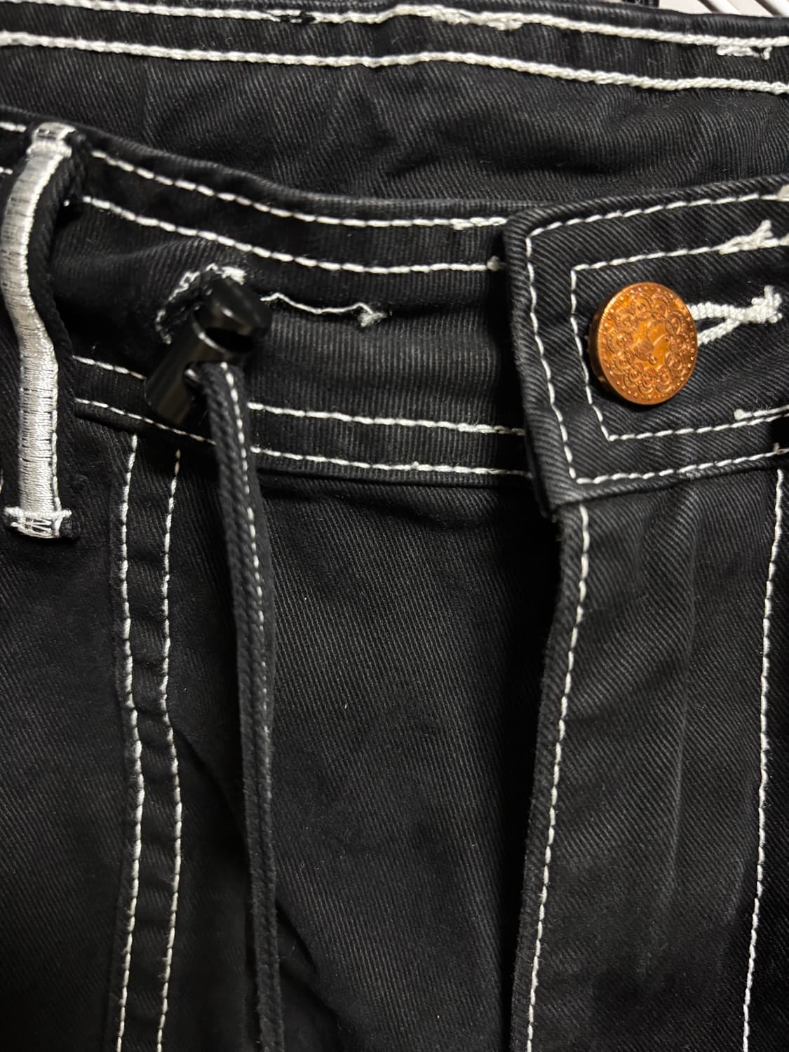 루나키후 진주 스터드 코튼 카고팬츠 (BLACK) 상품이미지6