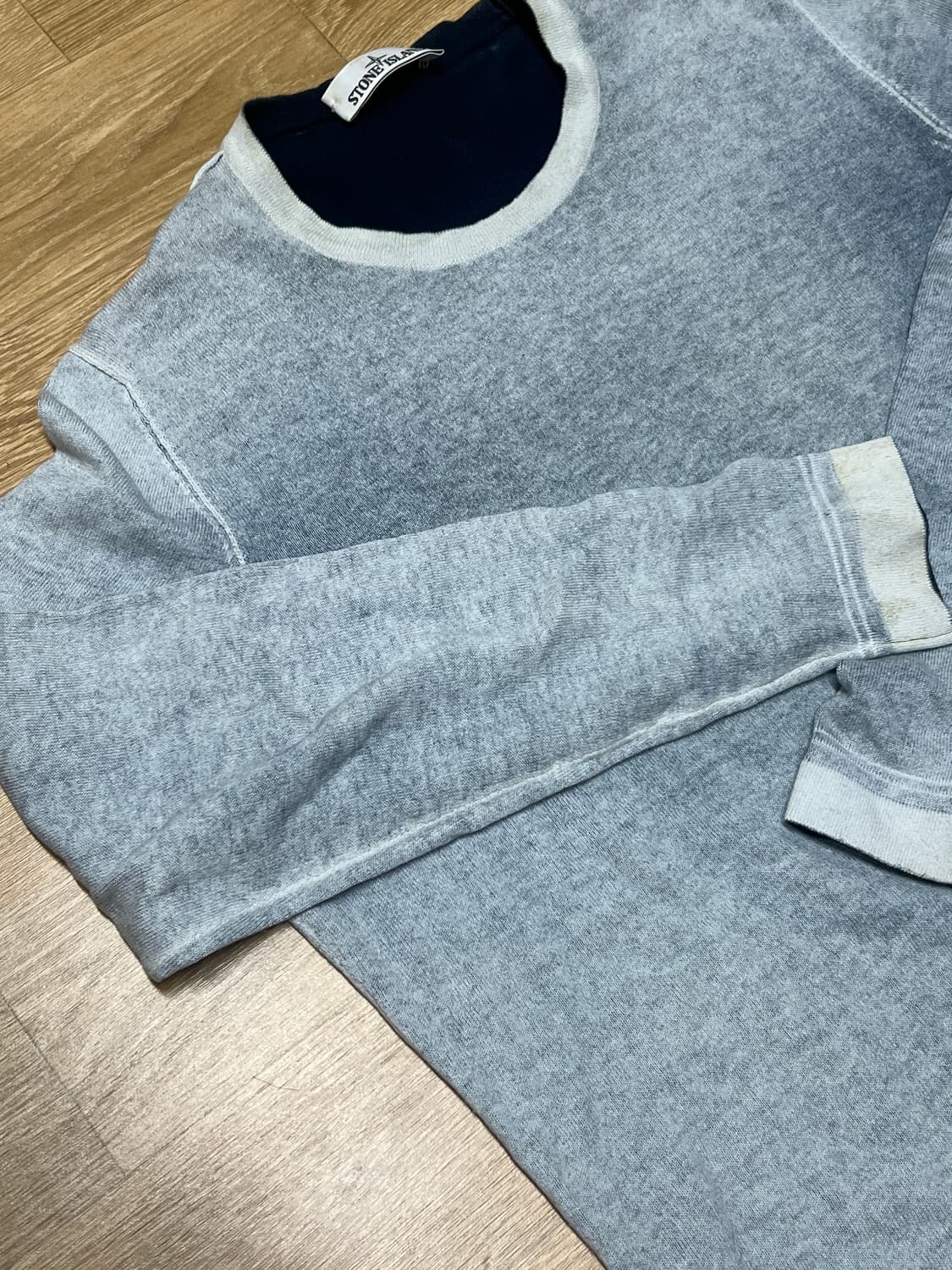 스톤아일랜드 빈티지 워싱 그레이/네이비 니트 xl 상품이미지5