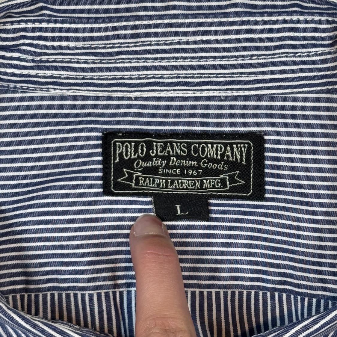 L) 폴로 진스 스트라이프 원포켓 반팔 셔츠 상품이미지6