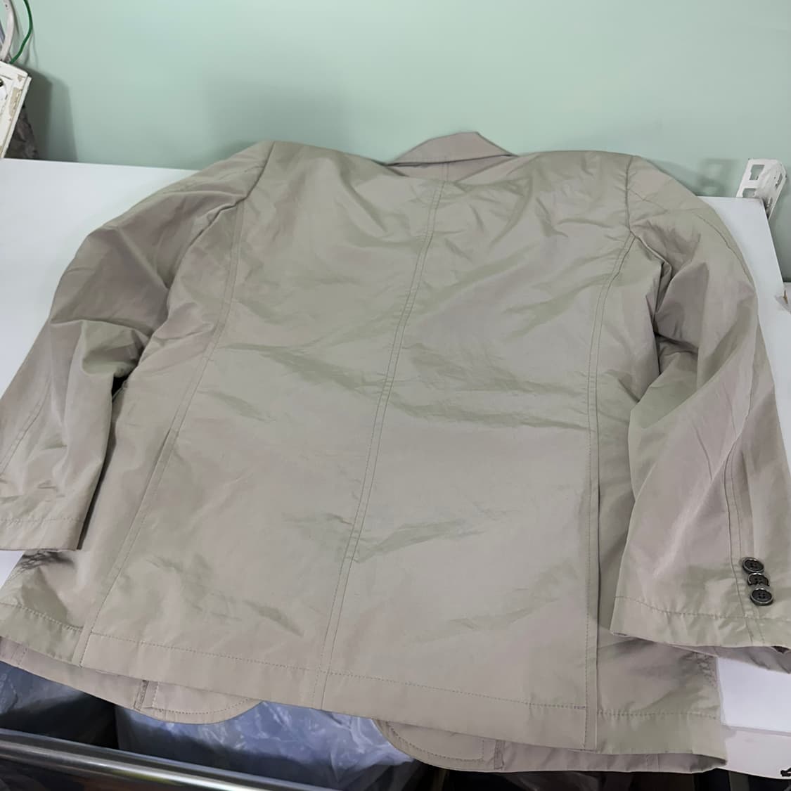 택달린새것 95-100 지센 딥베이지 싱글 나일론 블레이져 상품이미지5