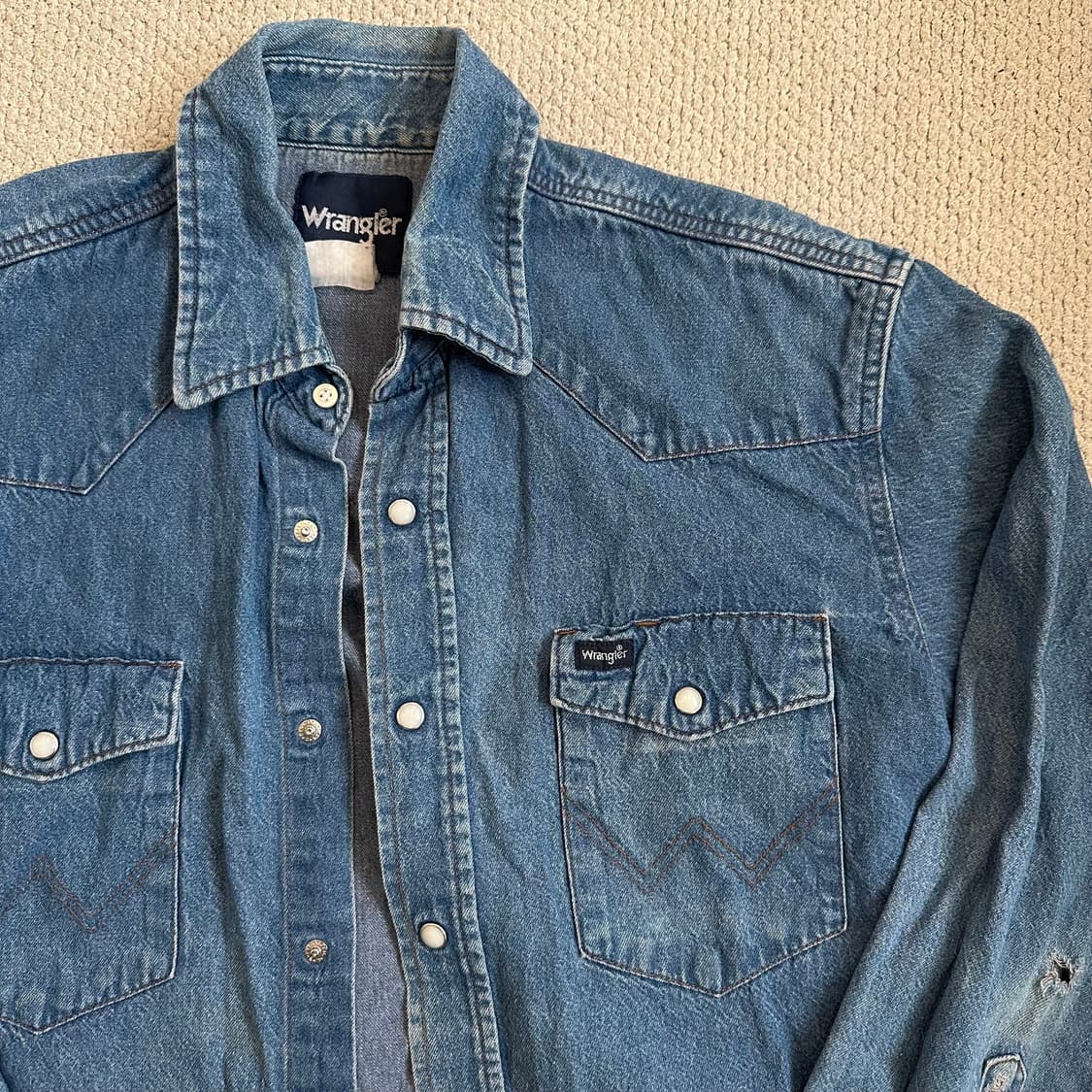 90s 랭글러 Wrangler 웨스턴 데님셔츠 상품이미지4