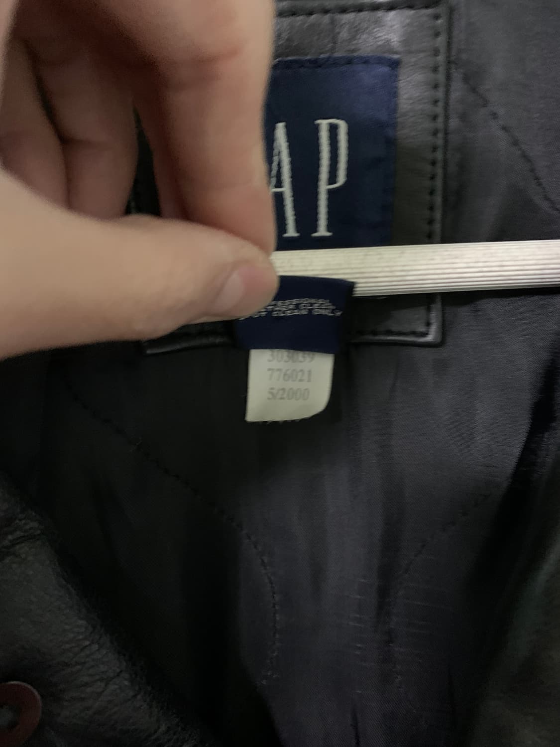 올드 갭 레더 가죽 카 코트 L 2000s 안주머니 4개 모델 상품이미지3