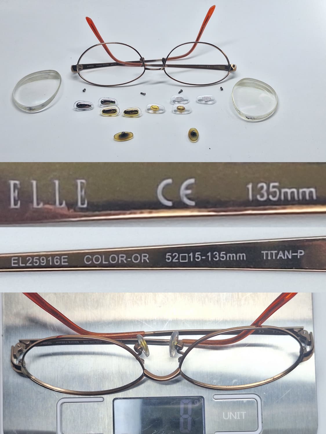 일본제 순수 티타늄 오벌형 안경테/엘르 ELLE EL25916E/빈티지  상품이미지2