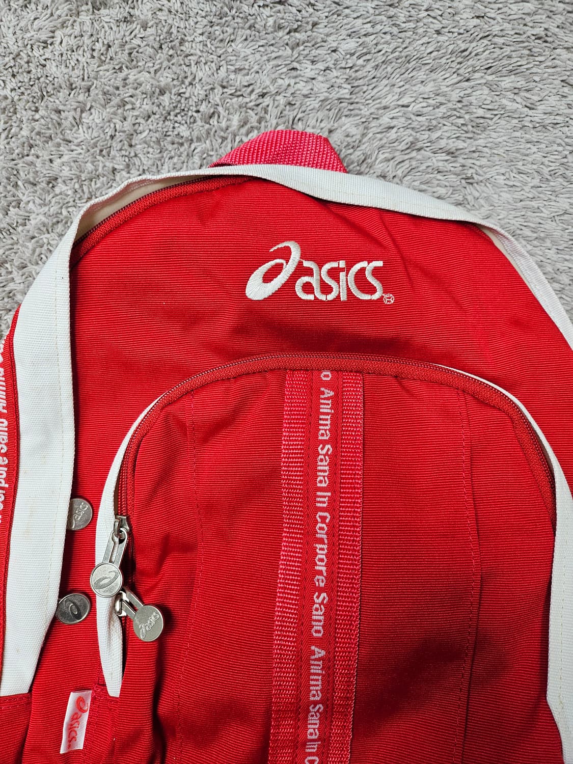 빈티지 아식스(Asics)의 레드 컬러 백팩 상품이미지3