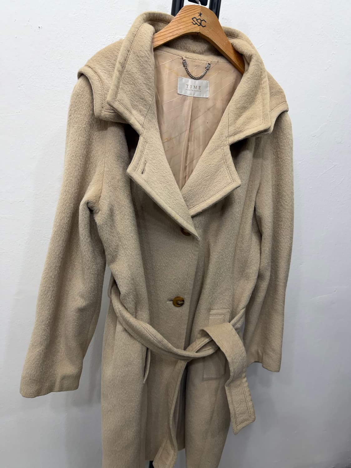 정품) TIME 타임 한섬 벨티드 코트 베이지 88 상품이미지2