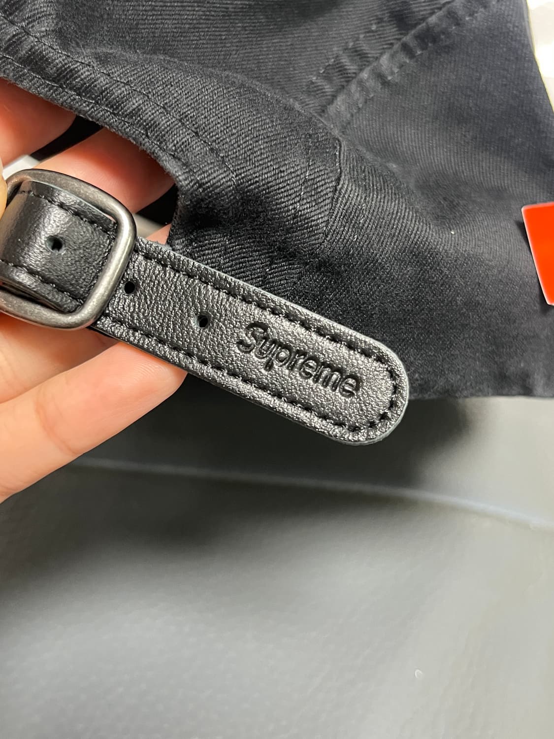 Supreme Washed Chino Twill Camp Cap Blac 상품이미지4