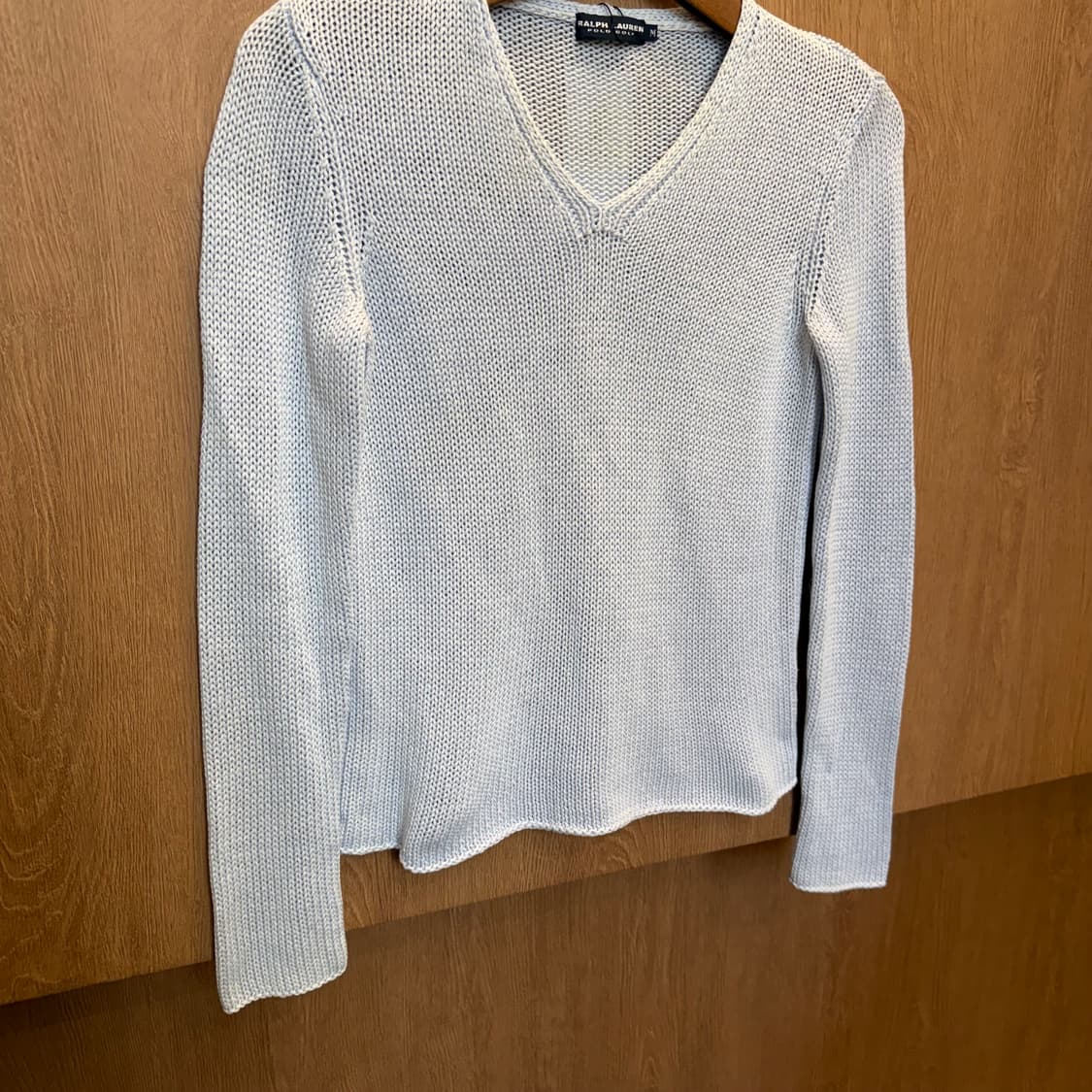 폴로 랄프 로렌 브이넥 롱슬리브 니트 디테일 라이트 블루 상품이미지6
