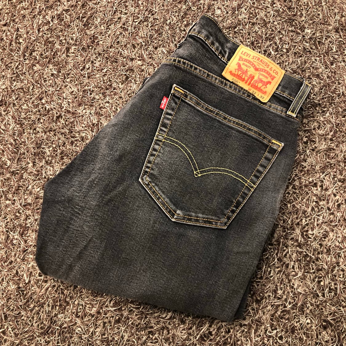 리바이스 505 흑청 블랙 워싱 데님 팬츠 상품이미지1