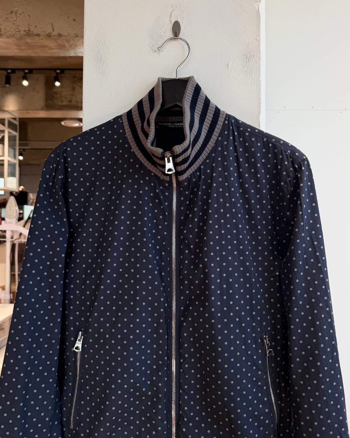 돌체앤가바나 네이비 도트패턴 블루종 자켓  상품이미지3