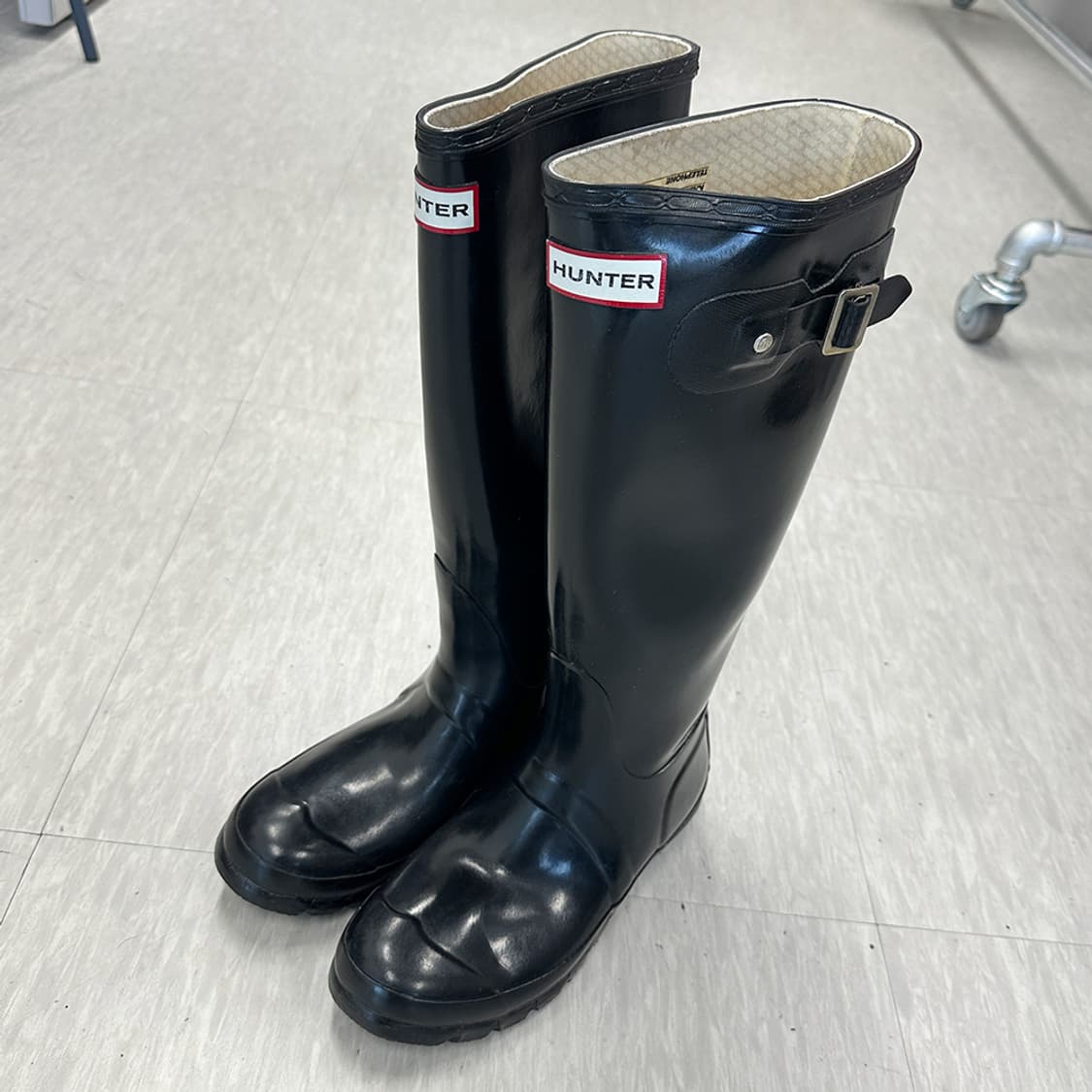 헌터 글로시 롱 레인부츠 여름 장마 에나멜 유광 블랙 여성 230mm 상품이미지1