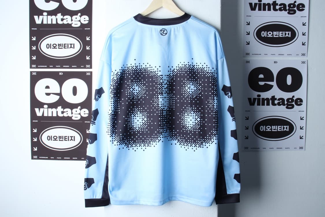 (M-2XL) 엑스톤즈 긴팔티셔츠 풋볼져지 연블루 스트릿-H32520 상품이미지5