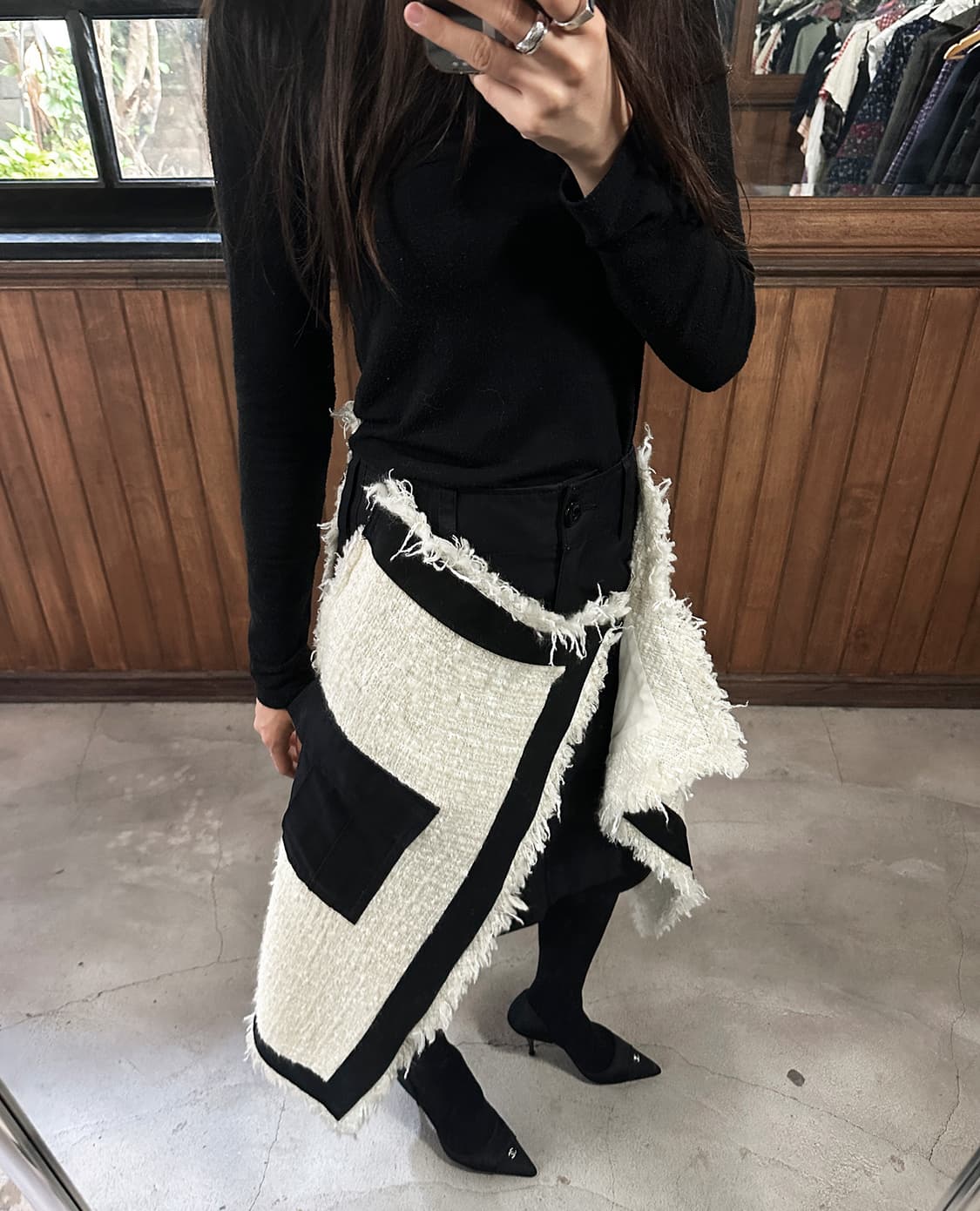 SACAI tweed hybrid wrap skirt 상품이미지3