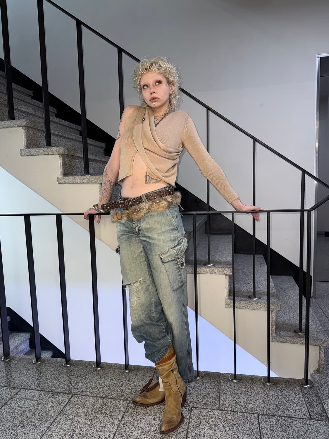 muffler layered knit 상품이미지1