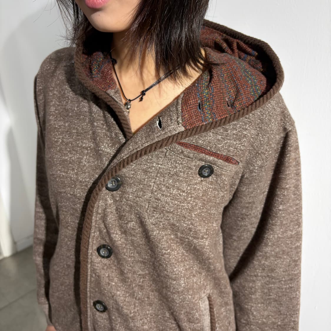 Confirm 갈색 단추 후드집업  상품이미지3