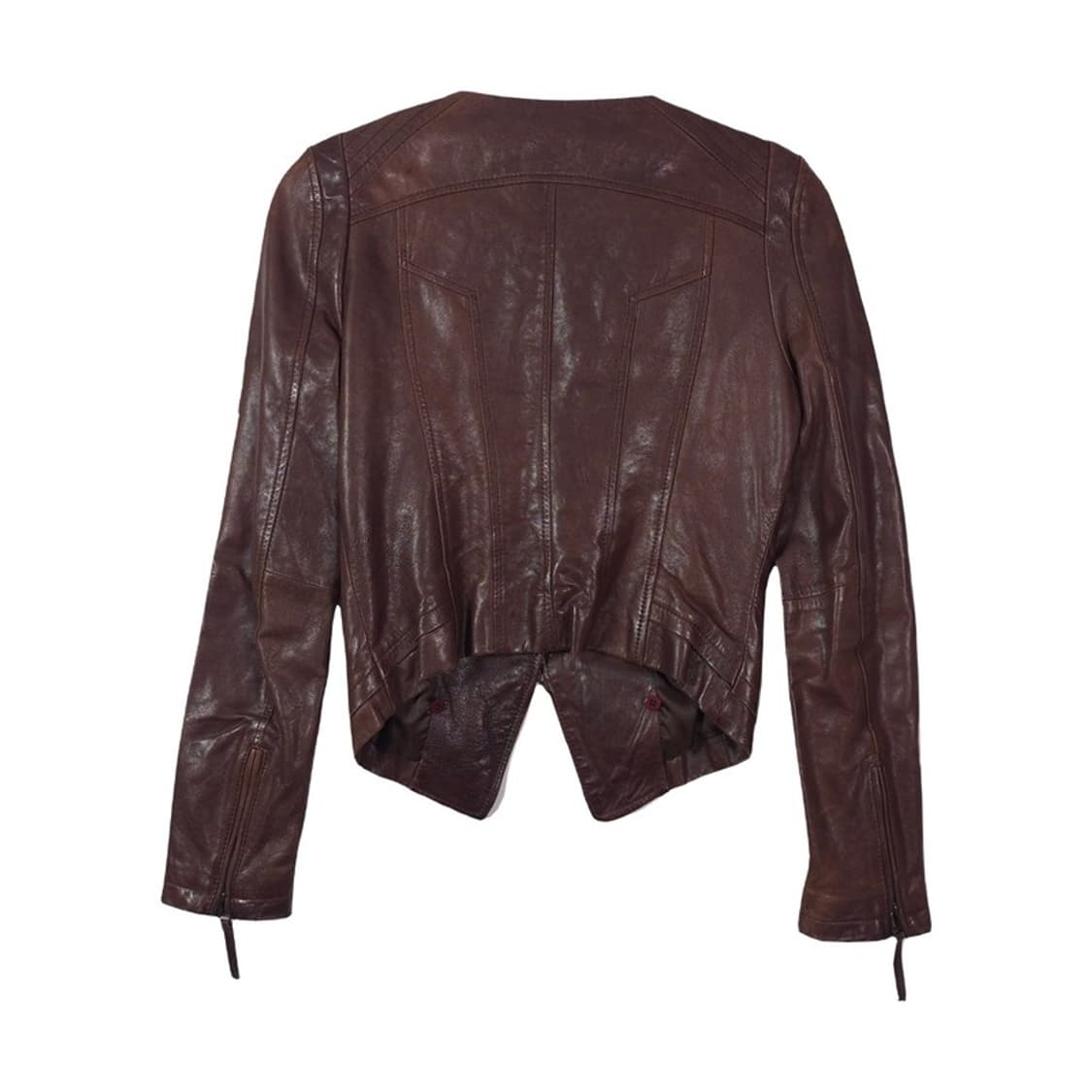 라이언 퍼플라벨 이태리 램스킨 노카라 레더 자켓 상품이미지2