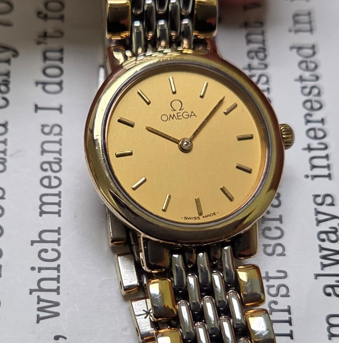 빈티지 오메가 드빌 동전쿼츠 샴골판 콤비 논데이트 쌀알브슬 여성용 상품이미지1