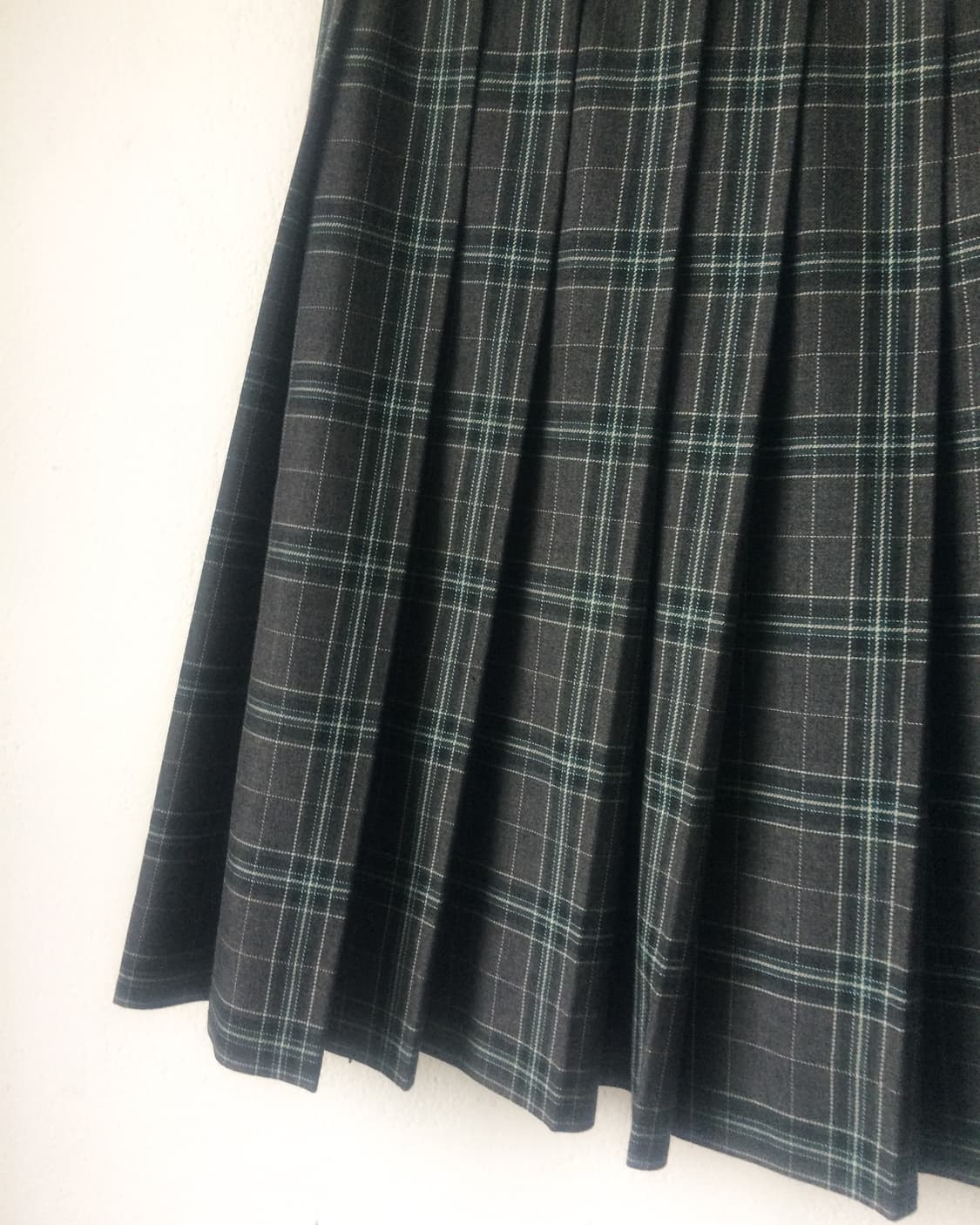 Check pattern pleats midi skirt 상품이미지3