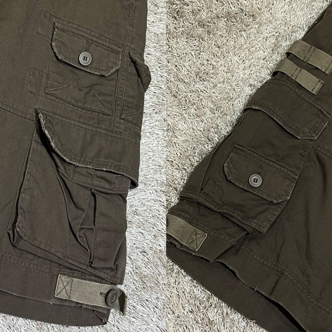 브라운 카고 스트랩 디테일 하프팬츠 상품이미지5