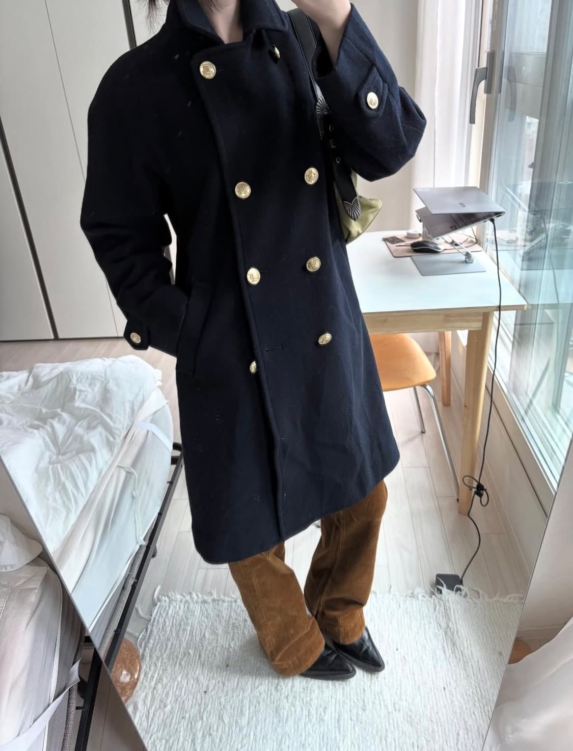 네이비 하프 코트 상품이미지2