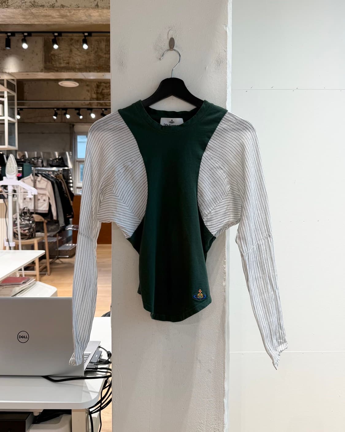 비비안 웨스트우드 그린 스트라이프 롱슬리브  상품이미지2