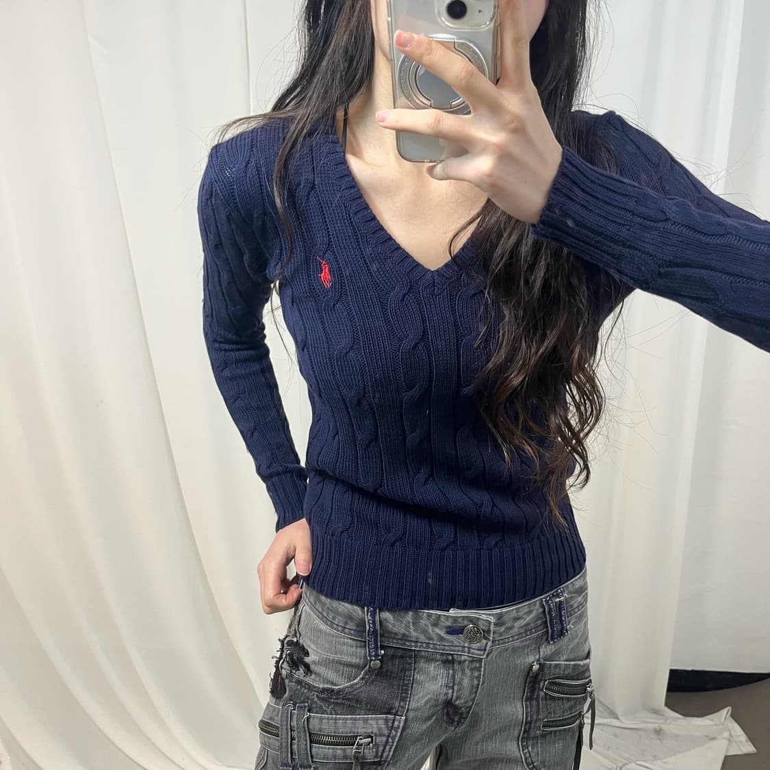 Polo Navy Cable Knit 상품이미지3