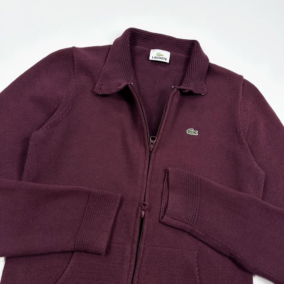 라코스테 크록 재팬 버건디 니트 집업 (S 여성추천) 상품이미지3