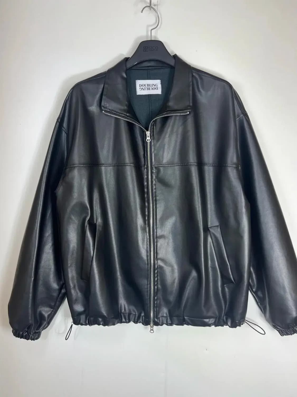 DOUBLELING 더블링 레더 가죽자켓 얇은 남여공용 블랙 상품이미지1