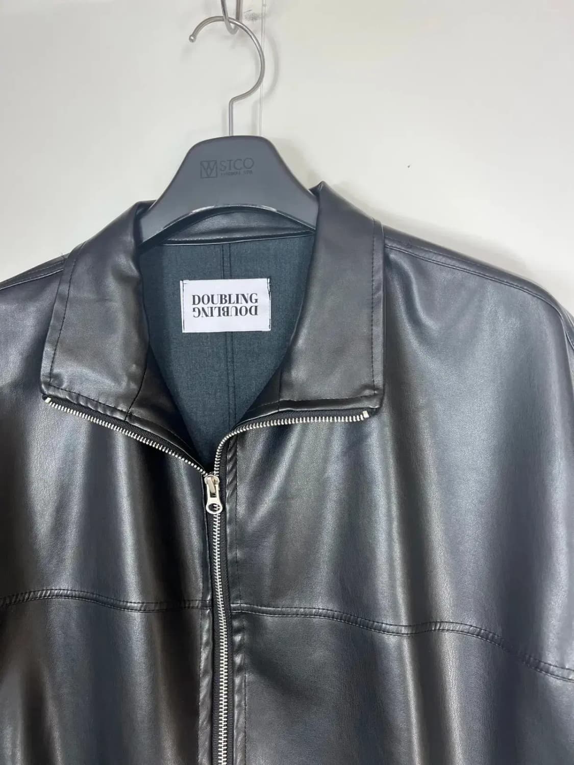 DOUBLELING 더블링 레더 가죽자켓 얇은 남여공용 블랙 상품이미지2
