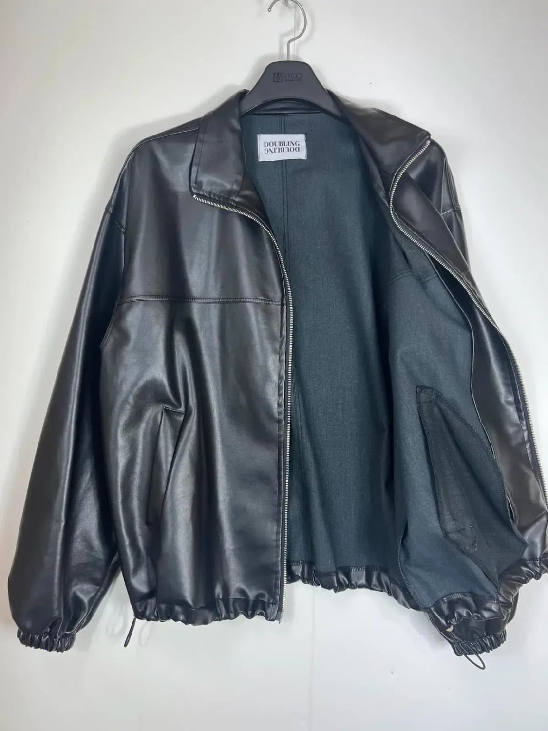 DOUBLELING 더블링 레더 가죽자켓 얇은 남여공용 블랙 상품이미지5