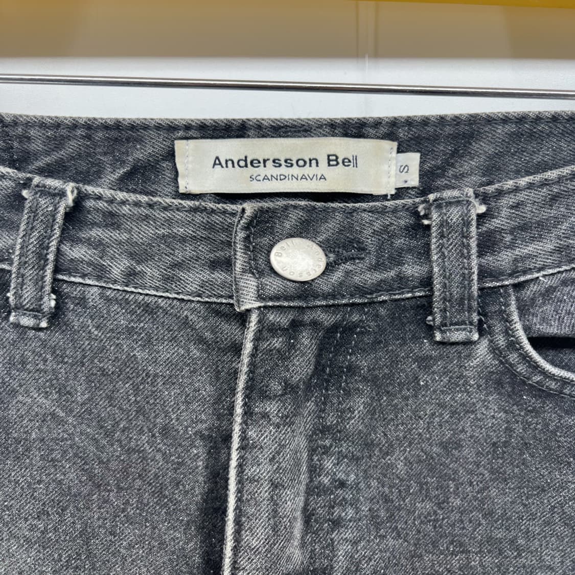 [S] 앤더슨벨 흑청 데님팬츠 슬림핏 빈티지 상품이미지2