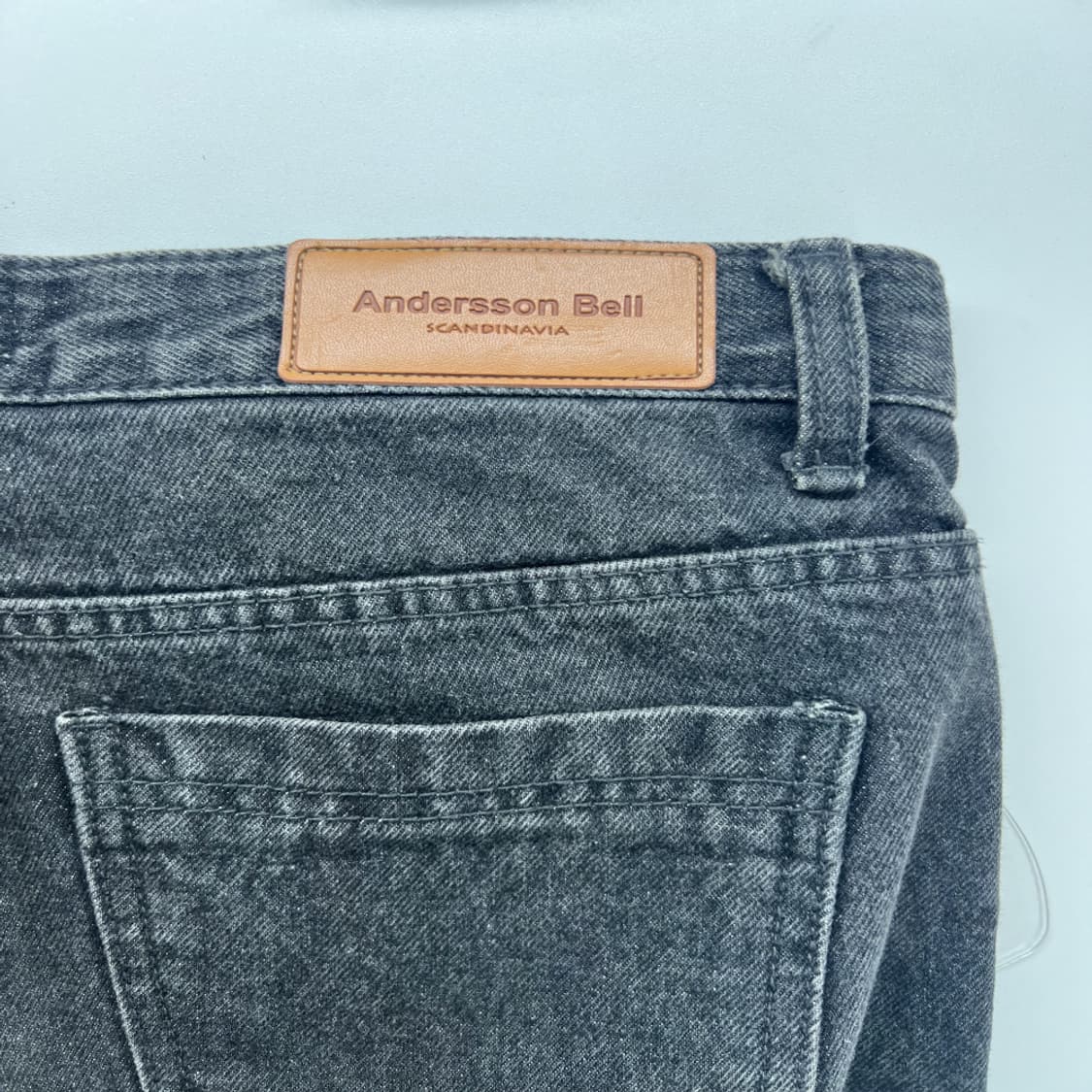 [S] 앤더슨벨 흑청 데님팬츠 슬림핏 빈티지 상품이미지4