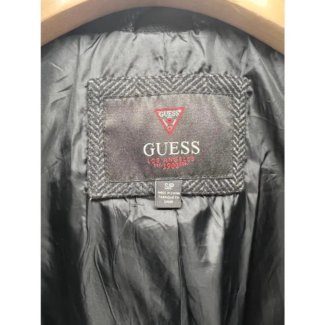 [S] 게스 포켓 후드코트 헤링본 코트 자켓 상품이미지2