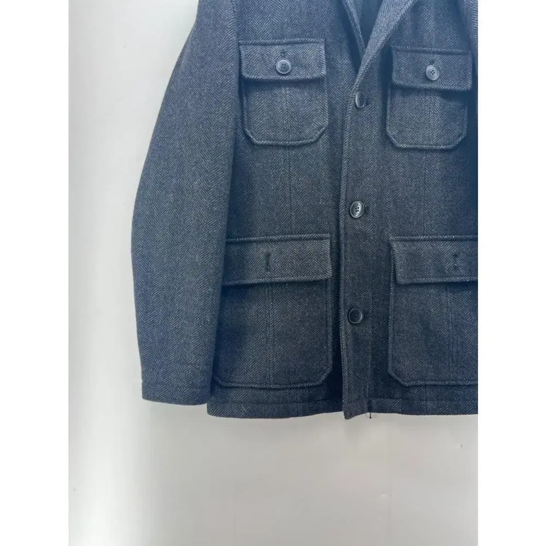 [S] 게스 포켓 후드코트 헤링본 코트 자켓 상품이미지8