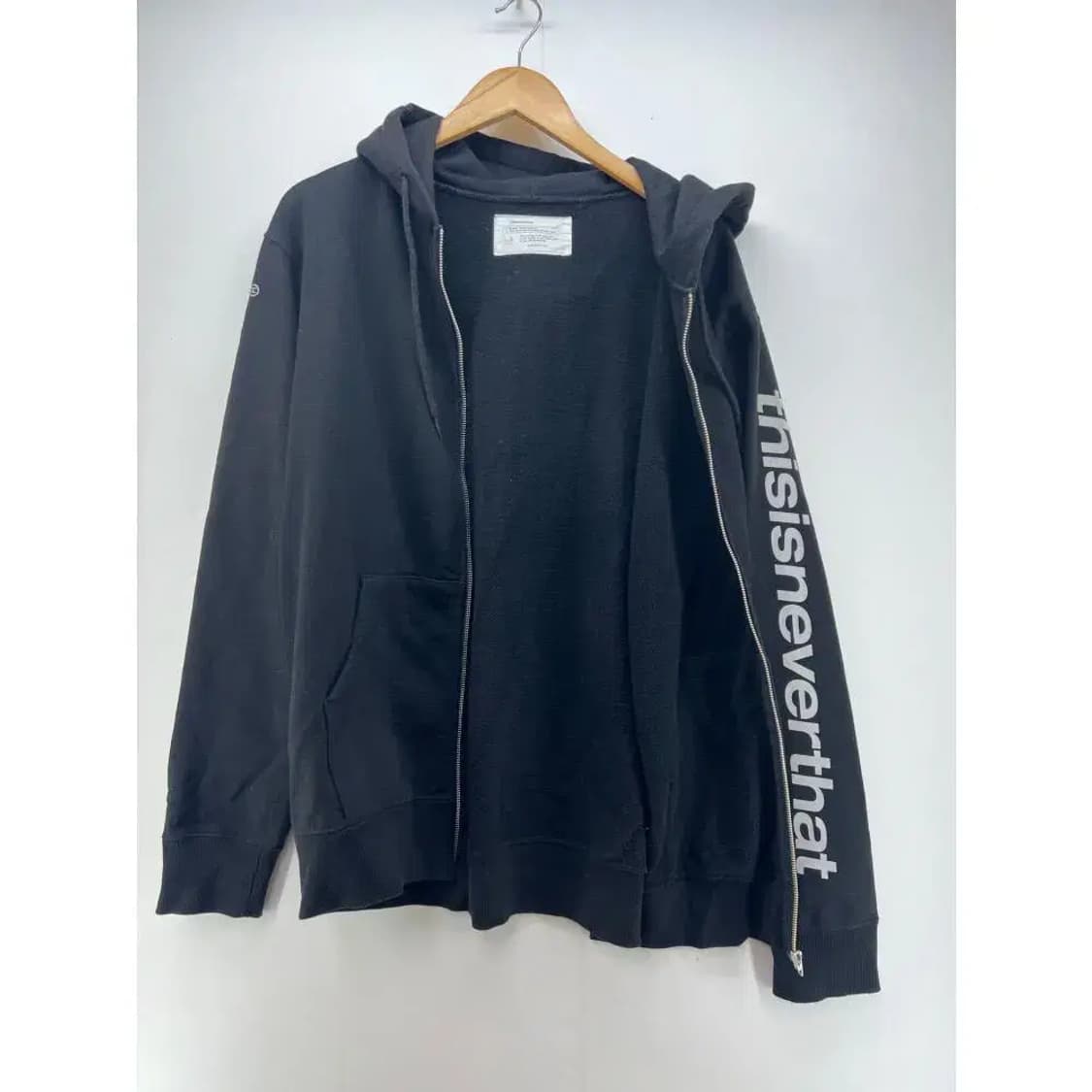 [L] 디스이즈네버댓 로고 후드집업 블랙 오버핏 빈티지 후디 상품이미지3