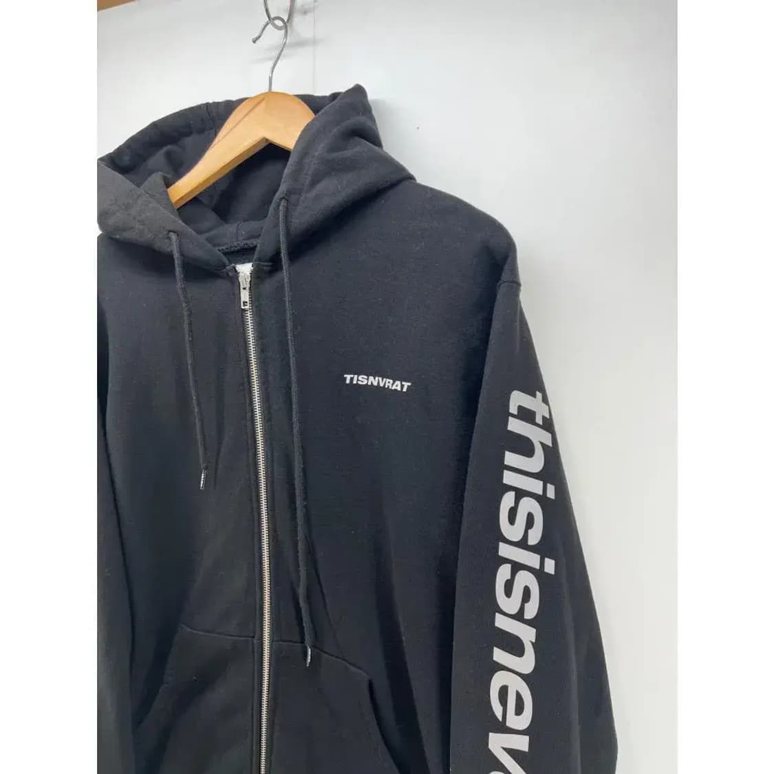 [L] 디스이즈네버댓 로고 후드집업 블랙 오버핏 빈티지 후디 상품이미지4