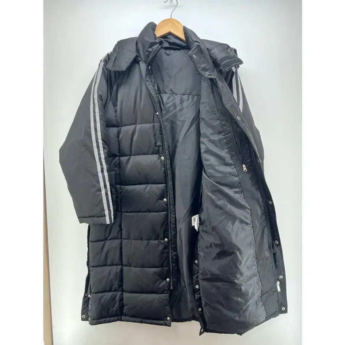 [S] 널디 남여공용 롱패딩 다운자켓 퀄팅점퍼 빈티지 블랙 상태양호 상품이미지2