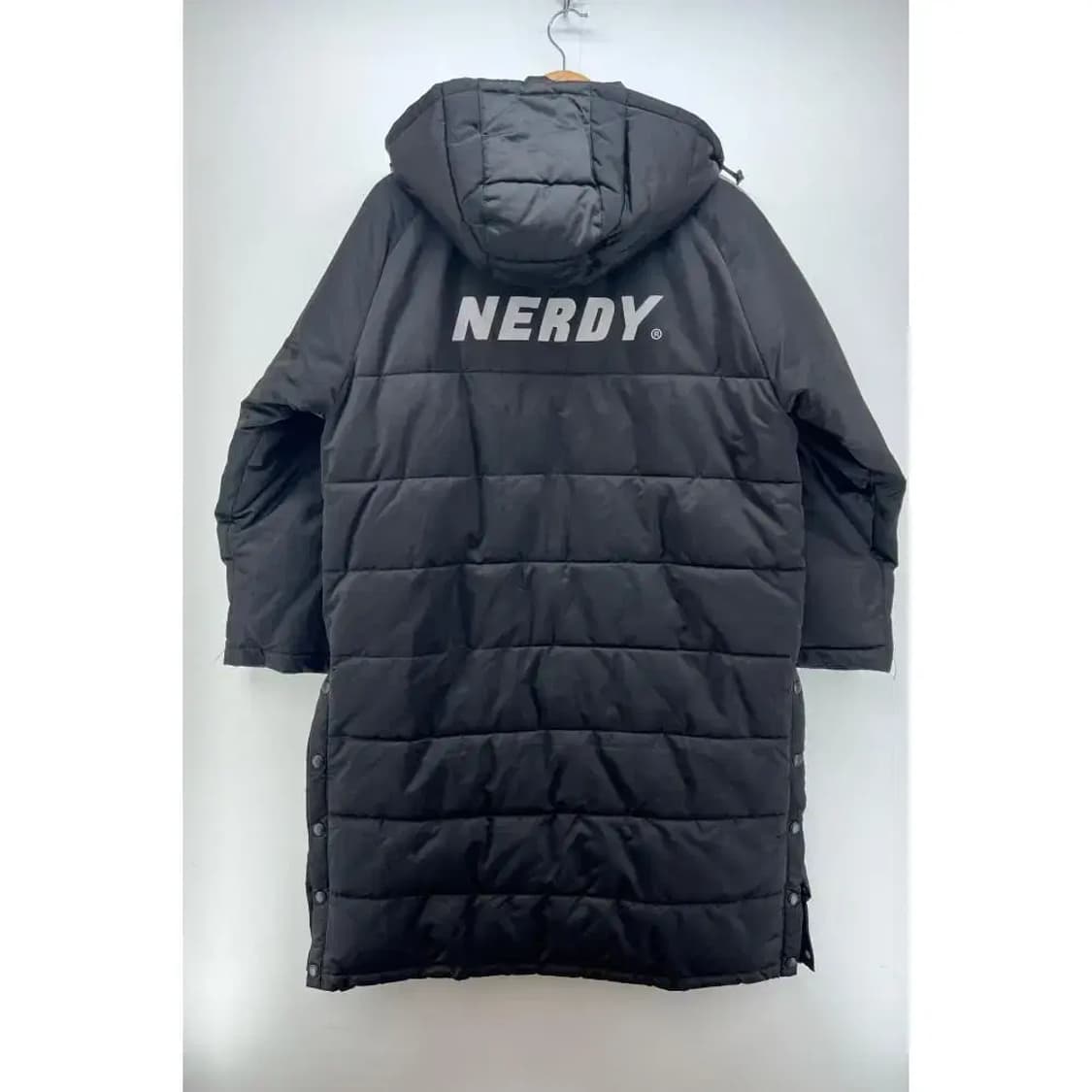 [S] 널디 남여공용 롱패딩 다운자켓 퀄팅점퍼 빈티지 블랙 상태양호 상품이미지3