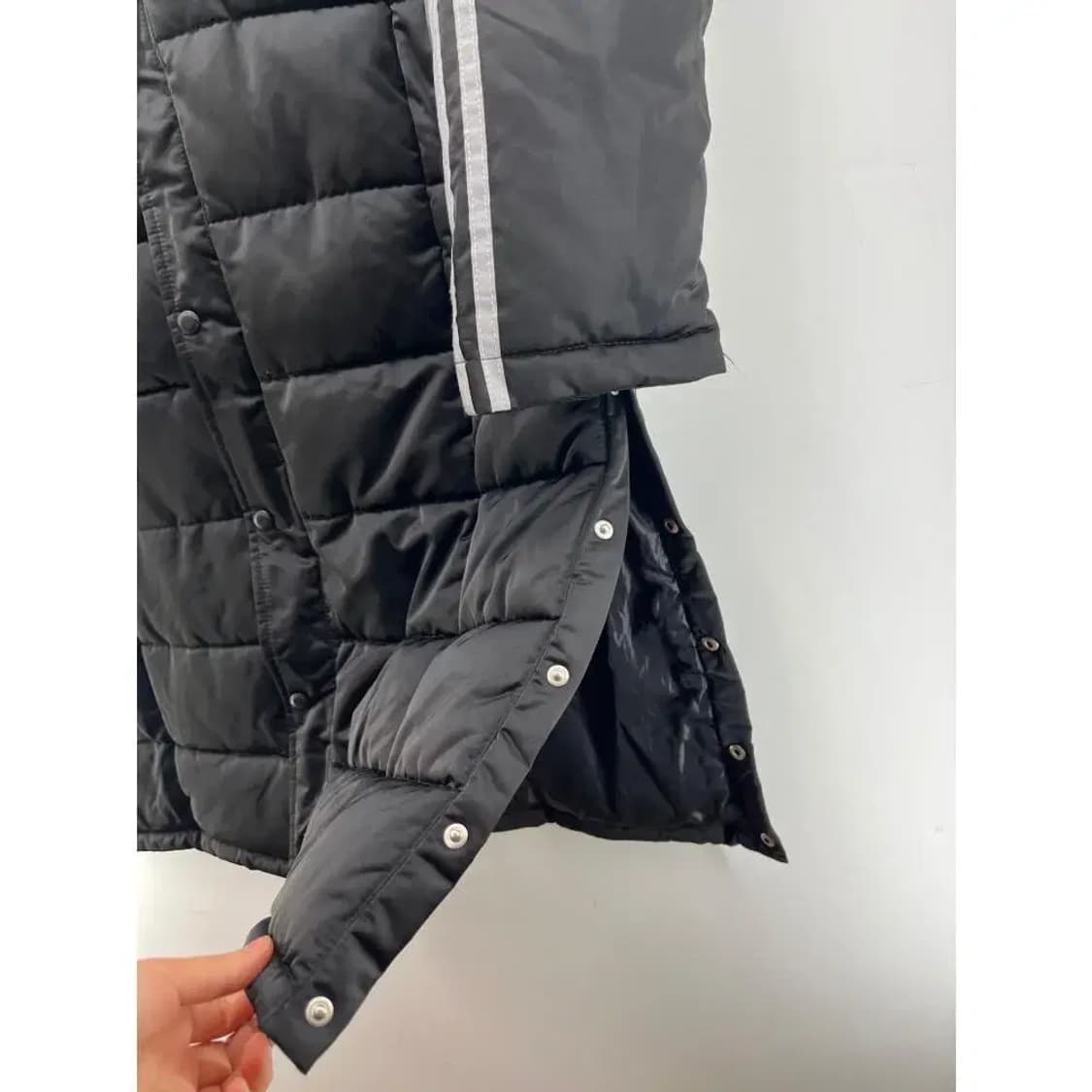 [S] 널디 남여공용 롱패딩 다운자켓 퀄팅점퍼 빈티지 블랙 상태양호 상품이미지4