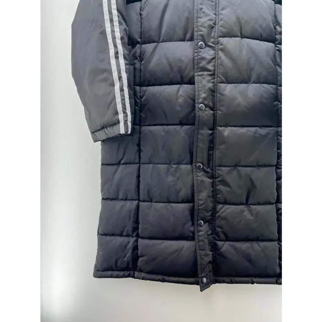 [S] 널디 남여공용 롱패딩 다운자켓 퀄팅점퍼 빈티지 블랙 상태양호 상품이미지5