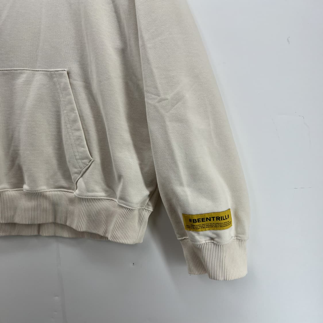 [L] 빈트릴 옐로우 테이핑 헤시태그 오버핏 남자 후드티셔츠 후디 상품이미지3