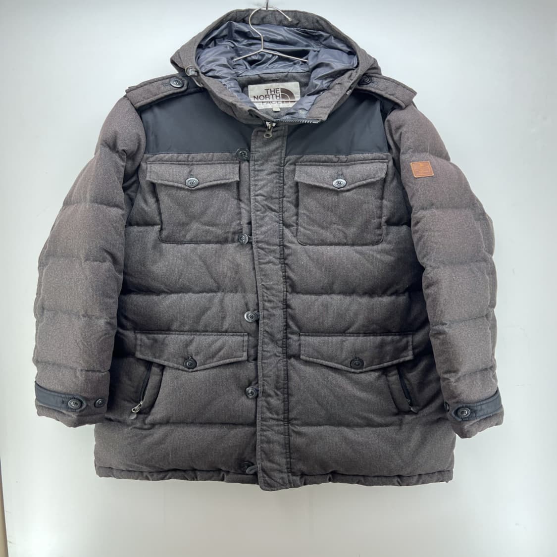 [XL] 노스페이스 남자 롱 패딩 다운 브라운 포켓 자켓 빈티지 올드스쿨 상품이미지1